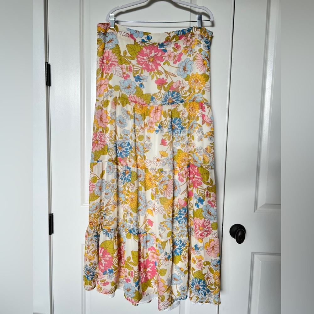 Long Floral Maxi Skirt Plus Size 2X